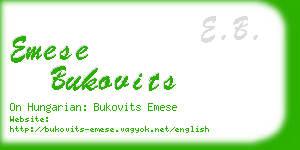 emese bukovits business card